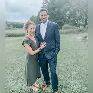 Misa Los Angeles Dark Green Wrap Dress